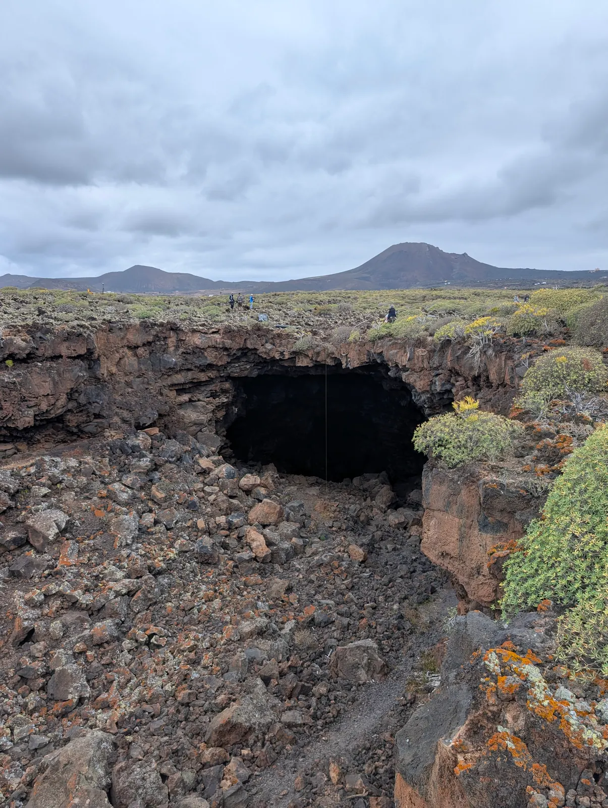A view into an opening in the La Corona lava-tube system.