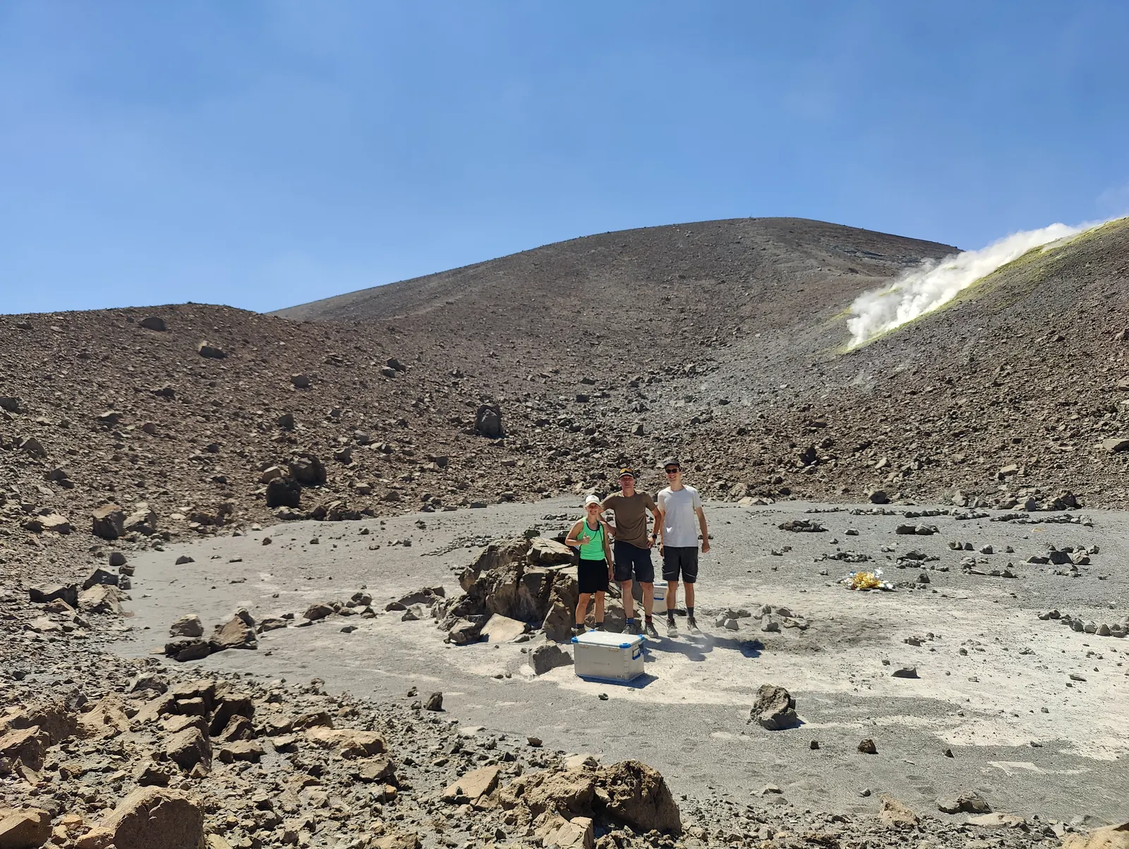 The measurement team at the Vulcano field site.